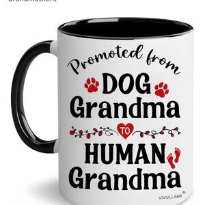 Promoted from Dog Grandma to Human Grandma Mug - Black & White